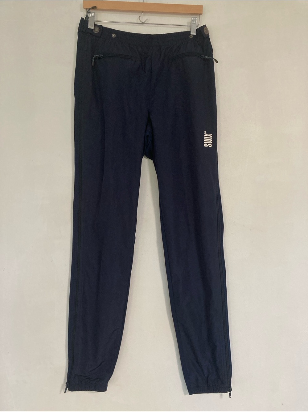 Swix Full Side Zip Elastic Waist Slim Leg Ski Pants L Men's Navy Performance